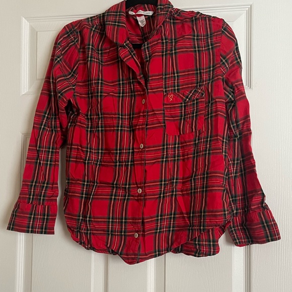Victoria's Secret Other - Victoria’s Secret Plaid Buttoned Sleep Shirt